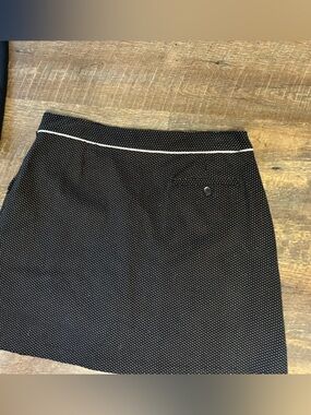 Allyson Whitmore Black Button-Down with White Dot Pattern